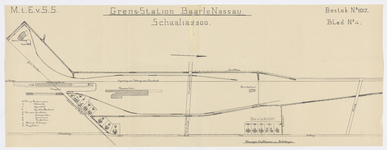 858548 Situatie van de dienstwoningen en andere te maken gebouwen van het S.S.-station Baarle-Nassau Grens te Baarle-Nassau.
